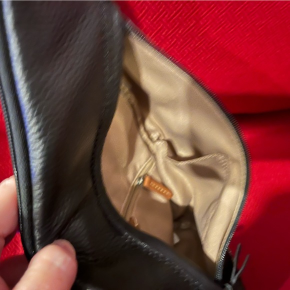 NWOT The Sak Black Leather Sling Backpack - New 5 pocket Leather 1 side canvas. - Picture 14 of 16